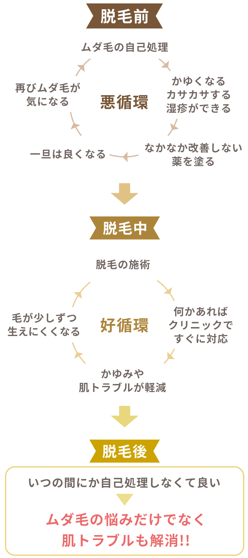 脱毛で悪循環から好循環へ