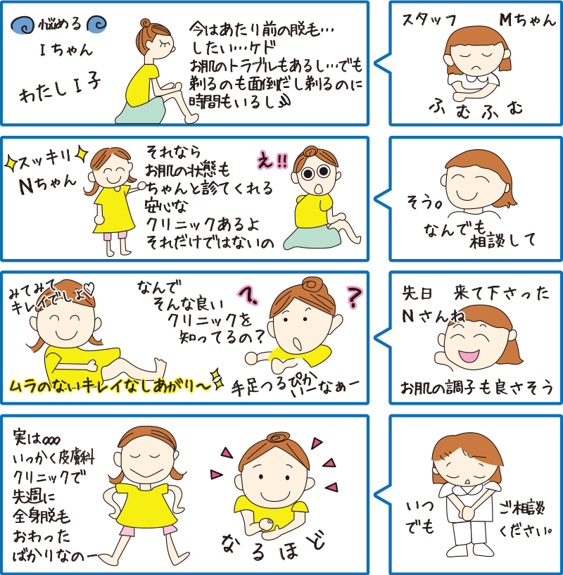 皮膚科クリニックの全身脱毛で安心