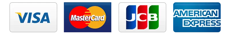 VISA、Master、JCB、アメリカン・エキスプレス